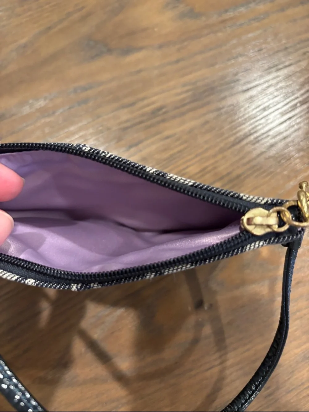 Coach Signature Blue Denim Canvas & Leather Shoulder Bag and Wristlet Wallet Y2K - Picture 6 of 11